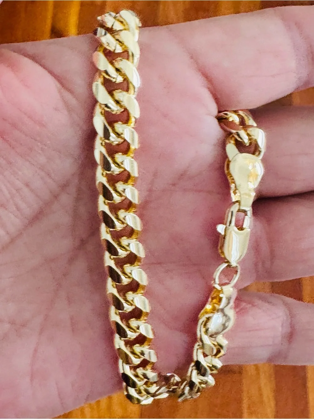 Classic 14K Gold Plated Men's Cuban Link Bracelet. New